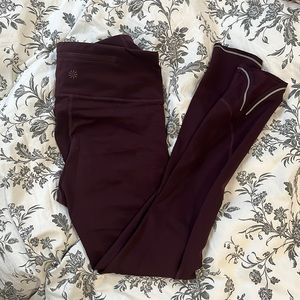 athleta | burgundy running leggings | size XS